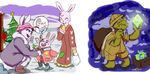  2015 anthro blush bone brothers buckteeth child coat crossover daughter english_text female fur gem gerson group handbag hat isabunnie lagomorph male mammal monster monster_kid mother mother_and_daughter old one_eye_closed papyrus_(undertale) parent peridot_(steven_universe) rabbit rabbit_shopkeeper_(undertale) reptile sans_(undertale) scalie sibling skeleton snow speech_bubble steven_universe teeth text tree turtle undertale video_games white_fur young 