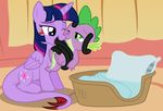  2015 badumsquish basket cuddling cute dog_bed duo equine face_squish female friendship_is_magic hair horn male mammal my_little_pony pillow purple_hair spike_(mlp) tatzlight_sparkle tatzlpony tatzlspark tatzlwurm tentacle_tongue tentacles twilight_sparkle_(mlp) winged_unicorn wings 