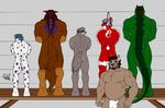  anthro butt canine clothing dog hunterramirez lagomorph larger_male male mammal musclegut muscular nude presenting presenting_hindquarters rabbit size_difference smaller_male smile thong wolf 