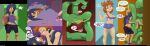  2023 absurd_res armless bra breasts butt clothed clothing coiling comic dialogue digital_media_(artwork) duo english_text female feral gesture green_body group hair hand_gesture hi_res human jajuka legless limbless male male/female male/male mammal middle_finger navel onomatopoeia open_mouth orange_hair panties paper_bag purple_hair python reptile scales scalie shirt size_difference snake sound_effects tacokurt tail text topwear trio underwear undressed willow_(tacokurt) yellow_eyes 