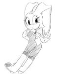  anthro blush breasts butt clothed clothing cream_the_rabbit cub female hearlesssoul lagomorph mammal monochrome rabbit simple_background sketch small_breasts smile sonic_(series) uniform video_games white_background wings young 
