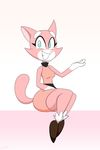 2015 anthro blue_eyes cat clothed clothing feline female footwear fur mammal mysteryfanboy718 mysteryfanboy91 pink_fur shima_luan shoes simple_background sitting smile solo super_planet_dolan white_background 
