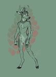  2015 anthro antlers cervine deer hooved_fingers hooves horn male mammal nude penis sheath solo wryote 