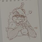 1:1 absurd_res anthro bear birthday blizzard_entertainment burrito clothing eating english_text eyewear female food giant_panda glasses happy hat headgear headwear hi_res mammal naoto pandaren party_hat sketch solo text warcraft