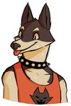  2015 anthro canine collar doggo fur male mammal spiked_collar tongue tongue_out undertale video_games white_fur 