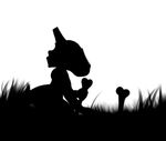  2015 anthro black_and_white bone cubone elpatrixf female flower grave kangaskhan monochrome nintendo plant pok&eacute;mon pok&eacute;morph reaching simple_background solo video_games white_background 