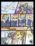  2015 absurd_res aircraft airplane anthro anthrofied clothed clothing comic earth_pony english_text equine eyes_closed fearingfun female fluttershy_(mlp) friendship_is_magic group hair half-closed_eyes hi_res holding horn horse long_hair looking_at_viewer mammal multicolored_hair my_little_pony open_mouth orange_hair pony rainbow_dash_(mlp) rainbow_hair sitting smile spitfire_(mlp) text thunderlane_(mlp) two_tone_hair unicorn wonderbolts_(mlp) 