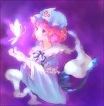  bad_id bad_pixiv_id bug butterfly gradient gradient_background hat hitodama honi insect long_sleeves mob_cap open_mouth pink_eyes pink_hair puffy_sleeves purple_background ribbon saigyouji_yuyuko short_hair solo touhou triangular_headpiece upper_body wide_sleeves 