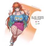  1980s_fashion 1girl absurdres aqua_hair blue_sweater breasts colored_inner_hair double_v fishnet_pantyhose fishnets hair_intakes highres hololive hololive_english huge_breasts kfp leg_up like_and_retweet miniskirt multicolored_hair official_alternate_costume official_alternate_hair_length official_alternate_hairstyle orange_hair pantyhose pink_skirt purple_eyes red_nails seventeencrows shoes skirt solo sweater takanashi_kiara takanashi_kiara_(fever_night) thick_thighs thighs v virtual_youtuber white_shoes 