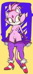  2015 anthro areola blaze_the_cat breasts cat clothing feline female forehead_gem fur high_heels mammal navel nipples pink_fur pubes pussy solo sonic_(series) thanu undressing 