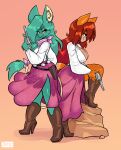 2025 absurd_res anthro big_breasts boots bottomwear breasts brown_boots brown_clothing brown_footwear canid canine cleavage cleavage_overflow clothed clothing cordelia_quartz cowboy_boots duo eyewear female footwear fox fur glasses green_body green_fur green_hair gun hair handgun hi_res high_heeled_boots high_heels holding_gun holding_handgun holding_object holding_ranged_weapon holding_revolver holding_weapon jamoart long_hair mammal mouse murid murine orange_body orange_fur purple_bottomwear purple_clothing purple_scarf purple_skirt ranged_weapon red_hair revolver rodent scarf shirt shoes skirt tail tail_tuft topwear trigger_discipline tuft weapon wearing_glasses white_clothing white_shirt white_topwear yellow_eyes