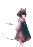  adapted_costume animal_ears arms_behind_back artist_name dated dress grey_hair highres image_sample jewelry long_sleeves looking_at_viewer mouse_ears mouse_tail namauni nazrin necklace red_eyes short_hair simple_background solo tail touhou twitter_sample white_background 