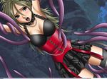  aqua_eyes black_legwear breasts cleavage crimson_comics dragon_quest green_hair jewelry medium_breasts necklace open_mouth setia skirt solo tentacles thighhighs zettai_ryouiki 