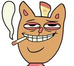  burgerpants cigarette half-closed_eyes smile smoking undertale upside_down video_games 