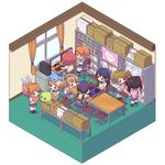  ayasaka ayase_eli black_hair black_legwear blonde_hair blue_hair blush bookshelf bow box brown_hair card_game cardboard_box chair chibi computer curtains day desk drawer dress_shirt everyone folding_chair hair_bow hair_ornament hair_ribbon hoshizora_rin indoors isometric keyboard_(computer) koizumi_hanayo kousaka_honoka long_hair love_live! love_live!_school_idol_project minami_kotori monitor multiple_girls nishikino_maki orange_hair otonokizaka_school_uniform plaid plaid_skirt playing_games purple_hair red_hair ribbon room school_uniform shirt shoes short_hair short_sleeves skirt socks solid_oval_eyes sonoda_umi stuffed_toy toujou_nozomi twintails very_long_hair vest window yazawa_nico yuuki_anju 