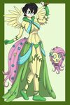  2012 avian big_breasts bird breasts clothing cosplay costume digital_media_(artwork) equine female feral flower fluttershy_(mlp) friendship_is_magic gilda_(mlp) gloves green_eyes huge_breasts human kloudmutt mammal my_little_pony pegasus plant solo wings 