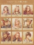  4boys 5girls absurdres adrien_agreste alice_(alice_in_wonderland) alice_in_wonderland animal_ears animification apple black_gloves black_hair black_widow blonde_hair blue_eyes blush breasts brown_eyes brown_hair cat_ears chat_noir cleavage commentary_request cup curly_hair disney domino_mask elsa_(frozen) facial_hair fake_animal_ears fang fingerless_gloves followers_favorite_challenge food frozen_(disney) fruit gloves green_eyes green_hat hanemiya_kazutora hat highres holding holding_cup holding_food holding_fruit honest_john_(disney) jack_sparrow long_hair marvel mask miraculous_ladybug mizala multiple_boys multiple_drawing_challenge multiple_girls mustache natasha_romanoff orange_hair parted_lips personification pinocchio_(disney) pirate_hat pirates_of_the_caribbean puffy_short_sleeves puffy_sleeves red_lips scarlet_witch short_sleeves smile snow_white_(disney) snow_white_and_the_seven_dwarfs teacup thick_eyebrows tokyo_revengers top_hat translated wanda_maximoff wavy_hair 