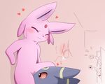  &lt;3 blush bow eeveelution espeon eyes_closed glaceon nintendo oral pok&eacute;mon pussy sum sylveon umbreon video_games 