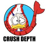 anatid anseriform anthro avian bird disney donald_duck duck duo english_text female fish leg_markings male male/female marine markings multicolored_body navy shark shekles tail text thigh_markings