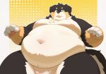 2025 4_fingers anthro asian_clothing belly belly_overhang big_belly biped blep border_collie brown_body brown_ears brown_fur brown_nose brown_tail bulge canid canine canis chest_tuft circle_eyebrows clothed clothing collie colored countershade_face countershade_fur countershade_legs countershade_tail countershade_torso countershading cute_fangs deep_navel digital_media_(artwork) domestic_dog east_asian_clothing eyebrows fangs fingers floppy_ears front_view fundoshi fundoshi_only fur green_eyes half-length_portrait handpaw herding_dog hi_res japanese_clothing kemono looking_at_viewer male male_anthro mammal multicolored_body multicolored_fur multicolored_tail navel neck_tuft nipples obese obese_anthro obese_male orange_body orange_fur overweight overweight_anthro overweight_male pastoral_dog pawpads paws pink_nipples pink_pawpads pink_tongue portrait return026 shaded sheepdog simple_background solo standing tail teeth thick_thighs tongue tongue_out topless topless_anthro topless_male tuft two_tone_tail underwear underwear_only white_body white_clothing white_countershading white_fundoshi white_fur white_tail white_underwear yellow_background