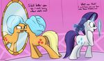  applejack_(mlp) earth_pony equine female friendship_is_magic horn horse mammal mirror my_little_pony pony rarity_(mlp) unicorn variant 