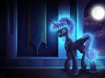 2015 blue_eyes blue_hair clothing constellation constellations cutie_mark equine eyeshadow female friendship_is_magic glowing glowing_hair hair horn horse inside jewelry makeup mammal moon my_little_pony night pirill pirill-poveniy princess_luna_(mlp) ring sparkles star winged_unicorn wings 