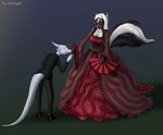  anthro clothing dragon dress goth handkiss kissing mammal mistress nameless ndrnight_(artist) night skirt skirtdress skunk twillight victorian victorianstyle 