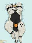  abs bear bed bulge cheezypb clothing colored looking_at_viewer male mammal markwulfgar muscular pecs simple_background solo speedo swimsuit wordcaster_(artist) 