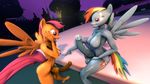  2015 3d animal_genitalia anthro anthrofied areola balls big_breasts breasts dickgirl duo equine erect_nipples erection friendship_is_magic horsecock indigosfm intersex mammal my_little_pony nipples nude pegasus penis rainbow_dash_(mlp) scootaloo_(mlp) wings young 