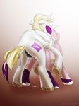  anus backsack balls blush cum cum_inside cum_on_ground duo earth_pony equine equus eyes_closed fan_character female feral from_behind hooves horn horse male male/female mammal my_little_pony pony sex unicorn 