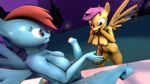 2015 3d animal_genitalia anthro anthrofied areola balls big_breasts breasts dickgirl duo equine erect_nipples erection friendship_is_magic horsecock indigosfm intersex mammal my_little_pony nipples nude pegasus penis rainbow_dash_(mlp) scootaloo_(mlp) wings young 