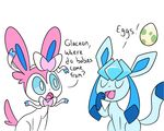  duo eeveelution english_text eyes_closed fangs feral glaceon nintendo open_mouth pok&eacute;mon robosylveon sylveon text tongue video_games 