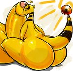  2015 ampharos balls big_balls big_butt butt girly huge_balls huge_butt hyper hyper_balls hyper_butt hyper_penis looking_at_viewer looking_back male nintendo nude penis pinup pok&eacute;mon pose pumpkybutt simple_background sitting solo surprise thick_thighs uncut video_games white_background wide_hips yellow_skin 