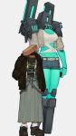 anoxthon armor bottomwear clothing duo female female/female hi_res humanoid machine metallic_body mindflayer_(ultrakill) new_blood_interactive piercing robot robot_humanoid size_difference skirt streetcleaner_(ultrakill) teal_body ultrakill