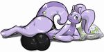  2015 anthro big_butt blush bulge butt clothing girly goodra half-closed_eyes huge_butt hyper hyper_butt looking_at_viewer lying male nintendo pinup pok&eacute;mon pok&eacute;morph pose pumpkybutt simple_background solo thick_tail thick_thighs thong video_games white_background wide_hips 