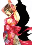  96neko_mtm anna_williams bad_id bad_pixiv_id bangs blush bob_cut breasts brown_hair china_dress chinese_clothes cleavage_cutout death_by_degrees dress fingerless_gloves gloves green_eyes large_breasts light_smile lips looking_at_viewer pantyhose short_hair solo tekken 