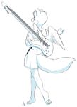  aogami barefoot canine clothed clothing dress female guitar mammal musical_instrument pawpads paws scar solo winged_wolf wings wolf zeetyphlosion 