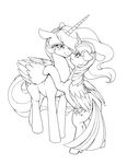  2015 cute equine eye_contact female feral friendship_is_magic horn longinius mammal my_little_pony princess_celestia_(mlp) smile twilight_sparkle_(mlp) winged_unicorn wings 