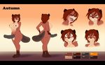  2015 4_toes angry anthro autumn_(character) balls beaver big_penis blush breasts brown_hair buckteeth butt crying dickgirl dracojeff eyes_closed eyewear fur glasses hair intersex mammal model_sheet nipples open_mouth penis rodent short_hair solo tears teeth toes yellow_eyes 