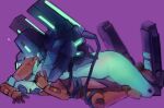 anoxthon better_version_at_source blush bodily_fluids duo female female/female hug humanoid machine metallic_body mindflayer_(ultrakill) new_blood_interactive on_top robot robot_humanoid streetcleaner_(ultrakill) sweat sweatdrop teal_body ultrakill