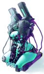 anoxthon clothing female humanoid latex latex_clothing machine metallic_body mindflayer_(ultrakill) new_blood_interactive robot robot_humanoid solo teal_body tendrils torn_clothing ultrakill