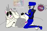 1_eye 4_eyes ale_asteroid ambiguous_gender andromorph andromorph/male anthro anthro_on_machine anthro_on_robot anthro_penetrated belly blue_body bodily_fluids canid canine canis cum cum_in_pussy cum_inside digital_drawing_(artwork) digital_media_(artwork) duo english_text fur genital_fluids genitals hi_res hybrid internal intersex intersex/male machine male male_penetrating mammal meme moobs multi_eye new_blood_interactive nonbinary_(lore) nude overweight overweight_andromorph overweight_anthro overweight_intersex penetration penis procyonid pussy raccoon raccoonnightmare robot self-ship selfship sex simple_background tail text trans_(lore) trans_man_(lore) ultrakill v1_(ultrakill) vaginal vaginal_penetration white_body white_fur wolf