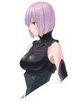  amino_(tn7135) armor bad_id bad_pixiv_id black_armor breastplate fate/grand_order fate_(series) mash_kyrielight purple_hair short_hair solo upper_body 