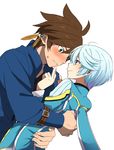  bad_id bad_pixiv_id blush brown_hair finger_to_mouth green_eyes male_focus mikleo_(tales) multiple_boys open_mouth purple_eyes sorey_(tales) tales_of_(series) tales_of_zestiria tasasakiamagu white_hair yaoi 