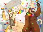 2025 4:3 5_fingers alltoospicy anthro anthro_on_anthro ball_size_difference balls bear biped brown_body brown_fur countershade_face countershade_fur countershading felid fingers foreskin fur genitals group hi_res humanoid_genitalia humanoid_penis interspecies lgbt_pride lgbt_pride_month male male/male mammal muscular muscular_anthro muscular_male open_mouth open_smile overweight overweight_anthro overweight_male pantherine pecs penis penis_size_difference pride_colors pubes rainbow_flag rainbow_pride_flag rainbow_symbol smile striped_body striped_fur stripes tiger tongue tongue_out trio_focus whiskers