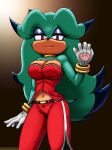 2025 absurd_res anthro archie_comics big_breasts bottomwear breasts breezie_the_hedgehog breezie_the_hedgehog_(archie) clothing digital_media_(artwork) eulipotyphlan female gloves glowing handwear hedgehog hi_res mammal markings mole_(marking) navel pants sega solo sonic_the_hedgehog_(archie) sonic_the_hedgehog_(comics) sonic_the_hedgehog_(series) teal_body topwear viroveteruscy