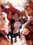  1girl blonde_hair braid dress earrings highres holding_hands howl_(howl_no_ugoku_shiro) howl_no_ugoku_shiro jewelry long_hair open_mouth pendant silver_hair sophie_(howl_no_ugoku_shiro) studio_ghibli terragin 