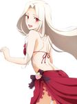  bikini extraction fate/zero fate_(series) from_behind highres irisviel_von_einzbern long_hair looking_at_viewer open_mouth red_bikini red_eyes silver_hair solo swimsuit transparent_background 