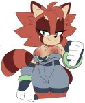 absurd_res ailurid anthro bare_shoulders big_breasts big_tail black_nose breast_squish breasts clothing exposed_breasts eyebrows eyelashes female female_anthro fingers fist fluffy fluffy_tail footwear fur handwear handwear_only hi_res huge_tail jackie_the_red_panda_(jaydiman) looking_at_viewer looking_back looking_back_at_viewer mammal markings mostly_clothed mostly_clothed_anthro mostly_clothed_female mostly_nude multicolored_body multicolored_fur narrowed_eyes ravrous red_body red_ears red_fur red_panda red_stripes red_tail ring_(marking) ringed_tail smile smirk solo solo_focus solo_in_panel squish striped_markings striped_tail stripes suggestive_look tail tail_markings tail_motion tailwag tuft two_tone_tail wide_hips