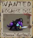  2013 animated black_fur cute cutie_mark equine fan_character female feral friendship_is_magic fur hair horn horse lionheartcartoon looking_at_viewer mammal my_little_pony nude nyx_(mlp) pirate pirate_hat pony purple_hair smile solo unicorn wanted_poster wind winged_unicorn wings young 